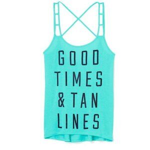 Victoria Secret PINK Good Times Tan Lines Caged Tank SZ XS
